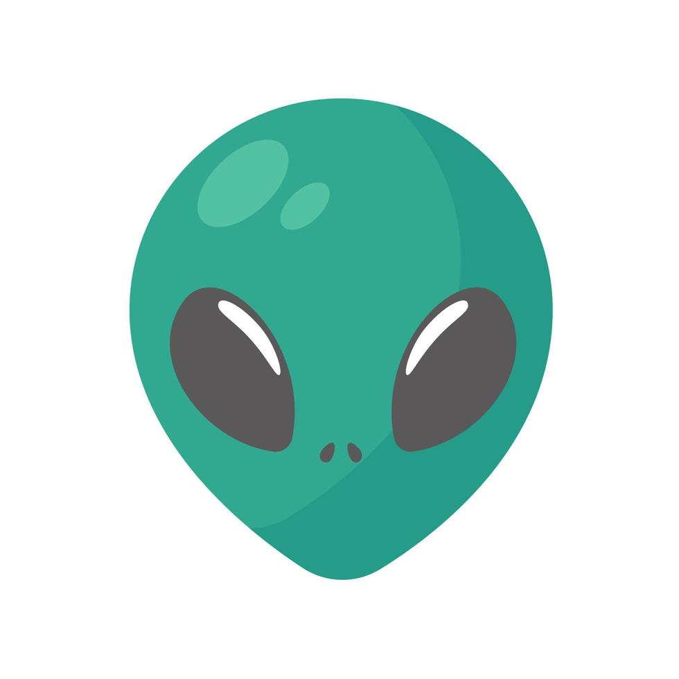 Alien faces. green alien creature with big eyes vector
