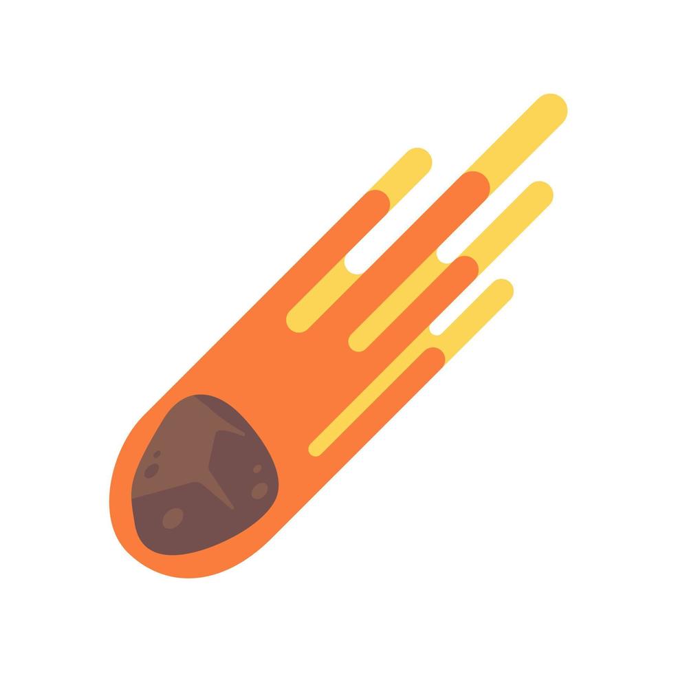 Comet cartoon. The meteorite fell to the earth and sparked. vector