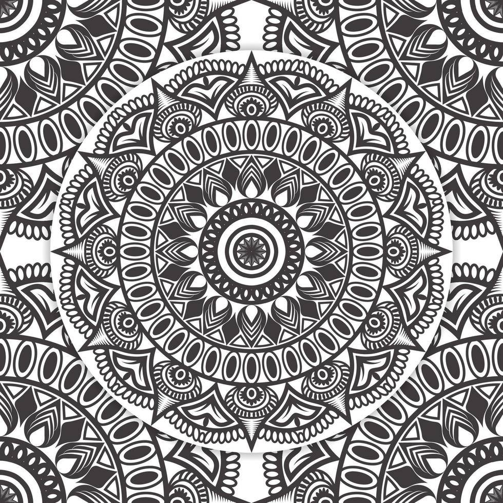 Mandala colouring page KDP interior. Colouring page mandala for adults. Mandala pattern vector illustration. Mandala colouring page background