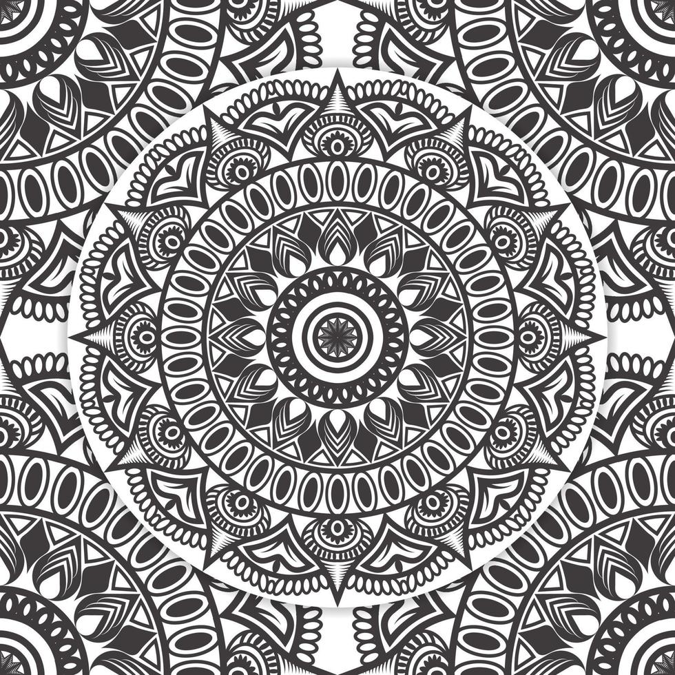 Mandala colouring page KDP interior. Colouring page mandala for adults. Mandala pattern vector illustration. Mandala colouring page background