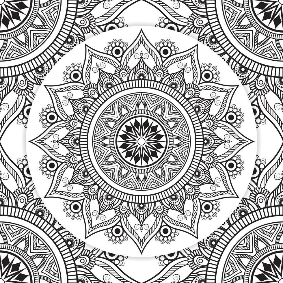 Abstract Floral Coloring Pages Kdp Interior, Mandala flower line art for KDP colouring book page. Lace pattern Mandala for colouring page vector