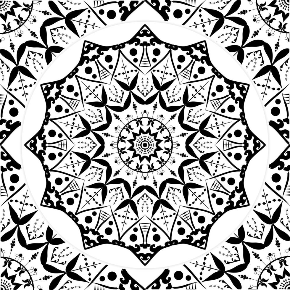 Mandala coloring page KDP interior, Coloring page Oriental pattern Mandala ornament line art collection vector