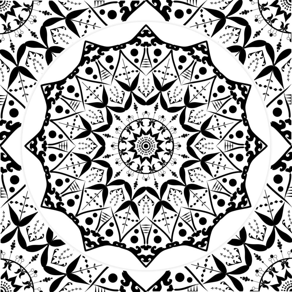 Mandala coloring page KDP interior, Coloring page Oriental pattern Mandala ornament line art collection vector