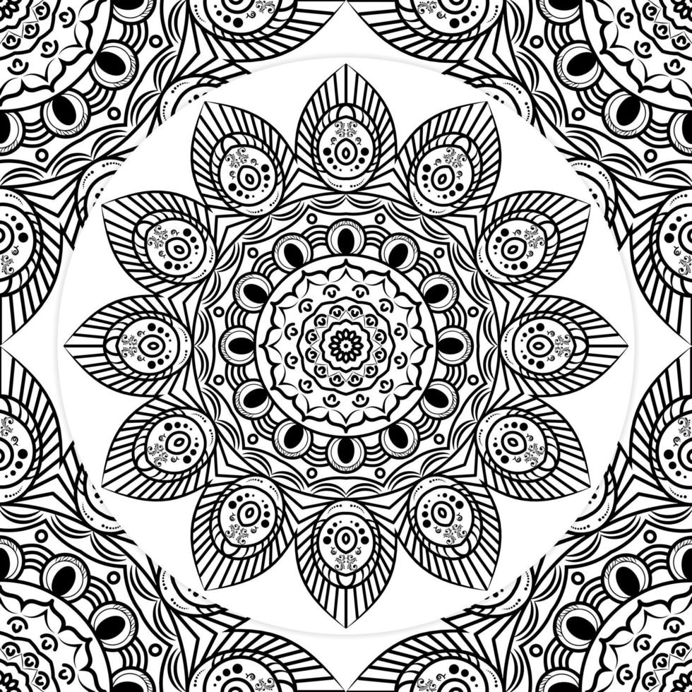 página de libro para colorear de mandala para adultos.paquete de vector interior de libro para colorear