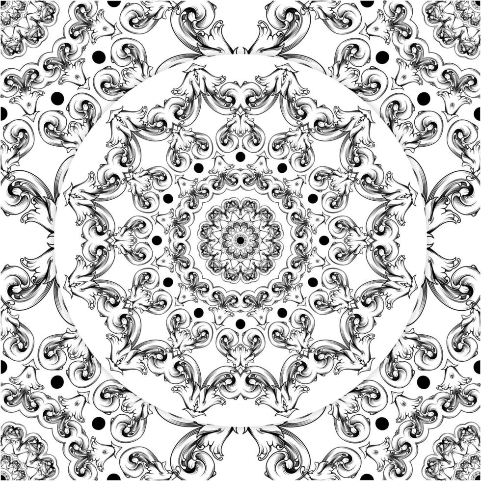 Lace pattern Mandala for coloring page, Floral Mandala Coloring Books with Kdp Interior vector