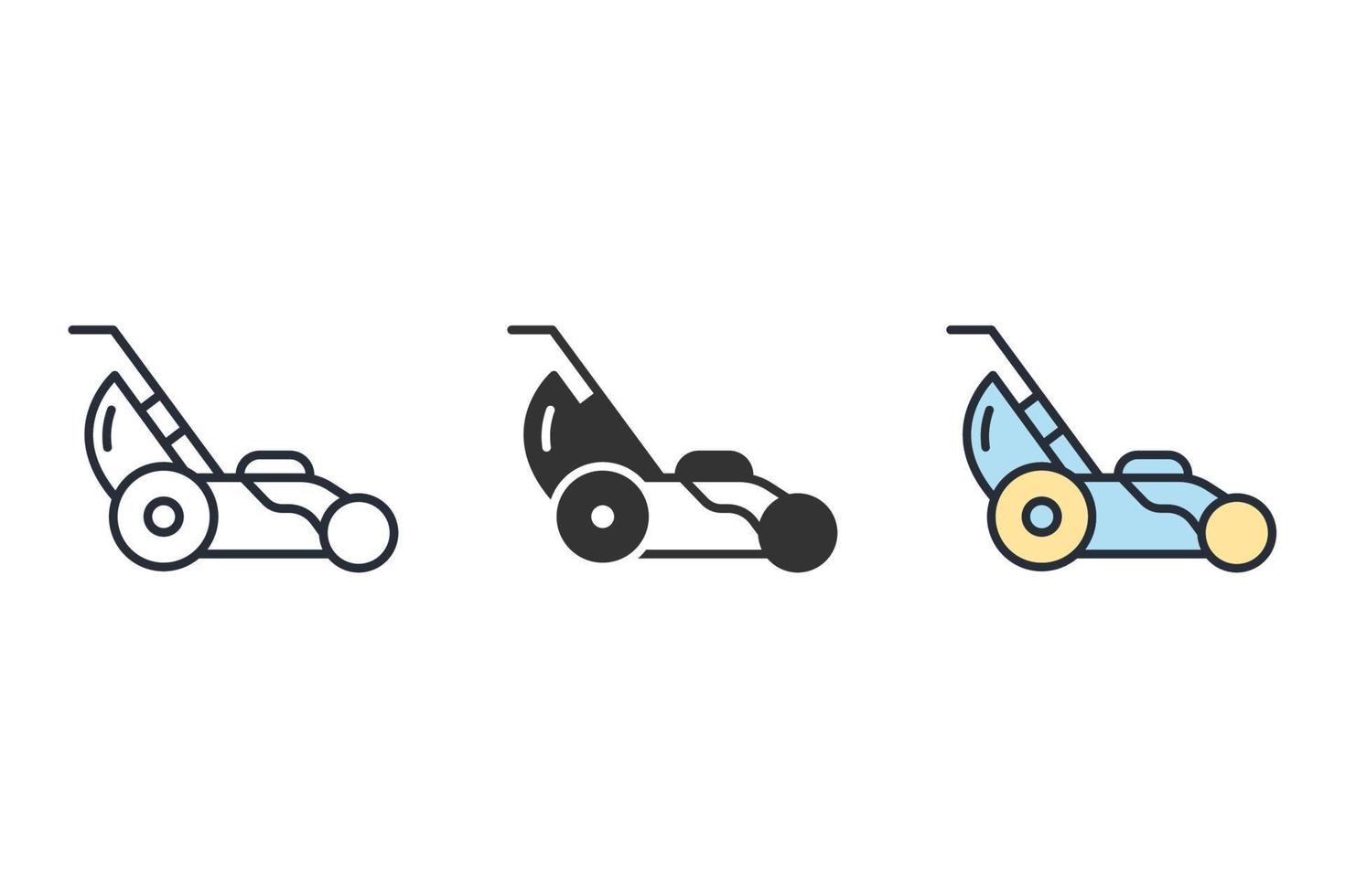 iconos de cortacésped símbolo elementos vectoriales para web infográfico vector