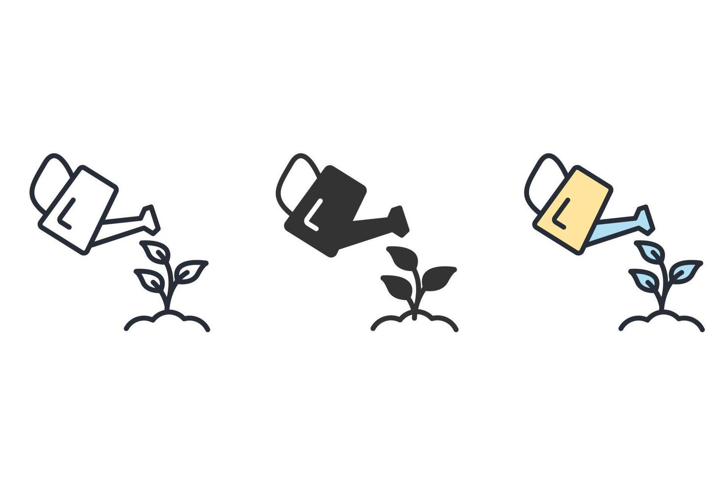 watering can icons  symbol vector elements for infographic web