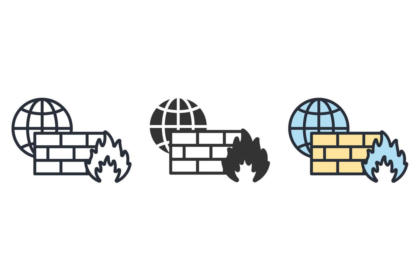 Firewall icons  symbol vector elements for infographic web
