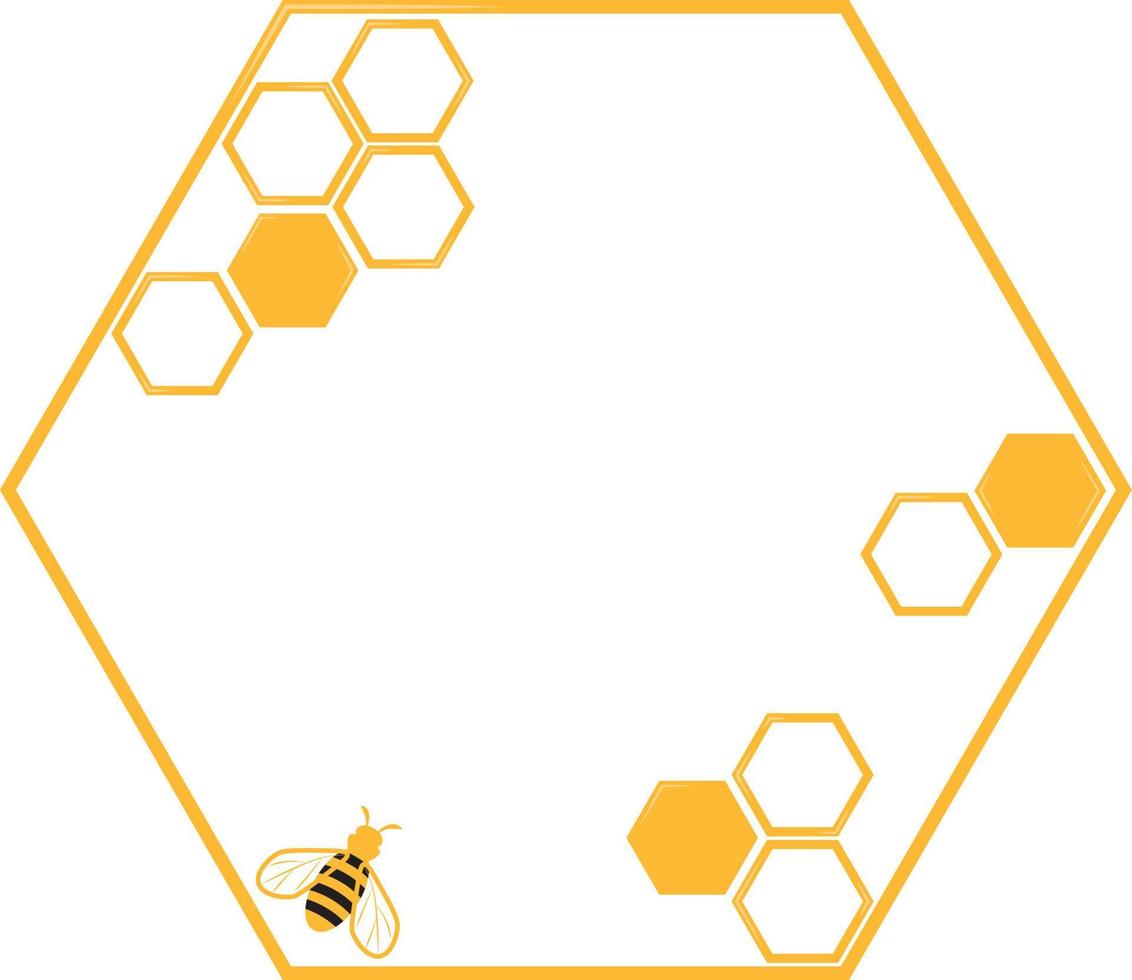 Ilustración de vector de patrón de forma de panal hexagonal de maquetas doradas