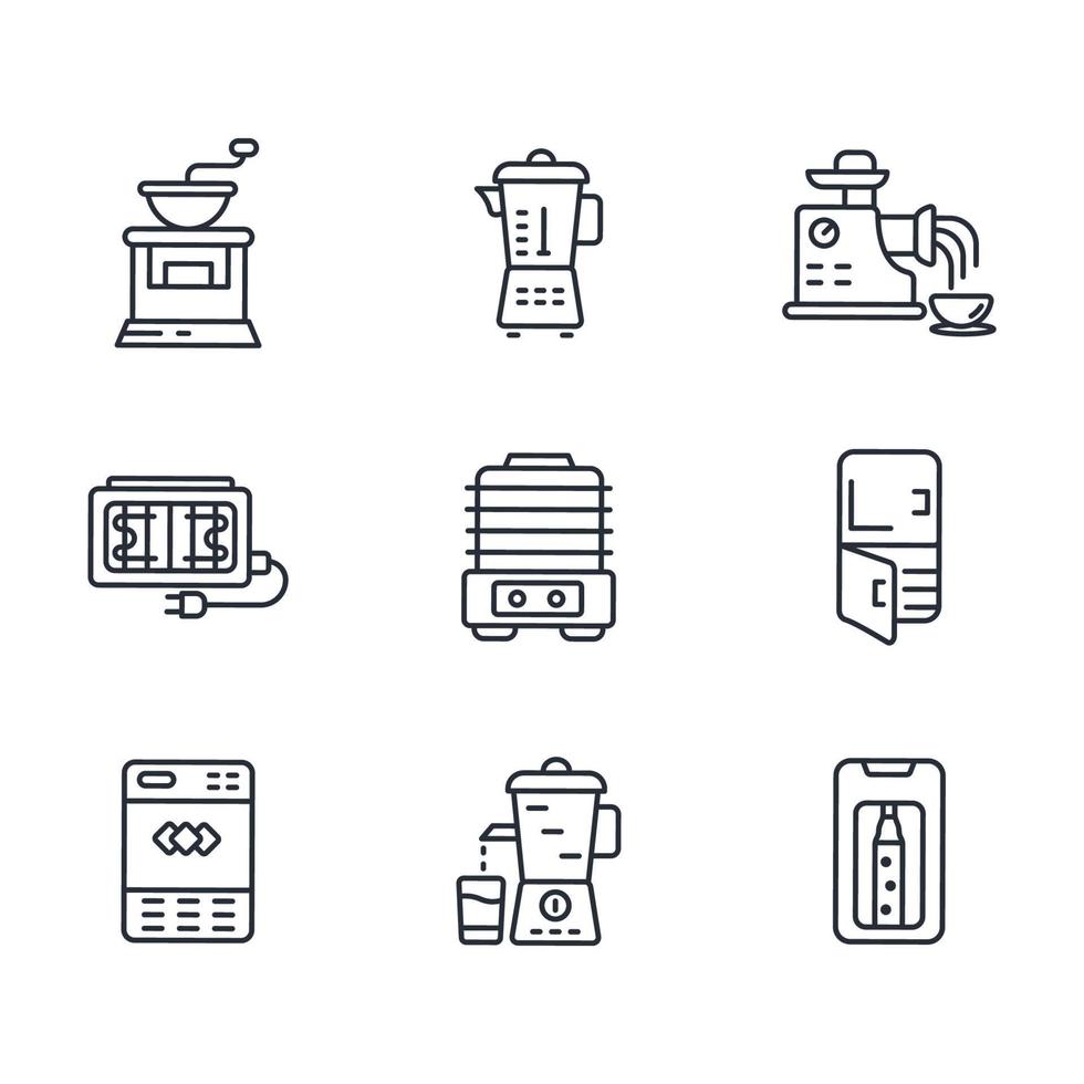 electrodomésticos de cocina iconos símbolo elementos vectoriales para infografía web vector