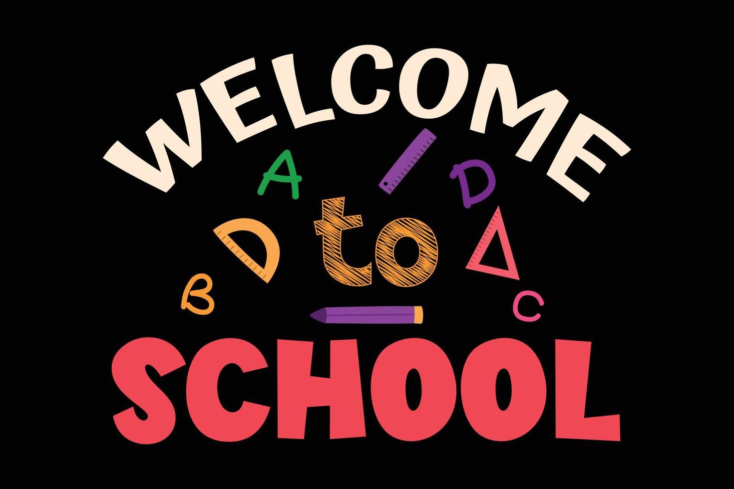Welcome to school back to school t-shirt design. vector