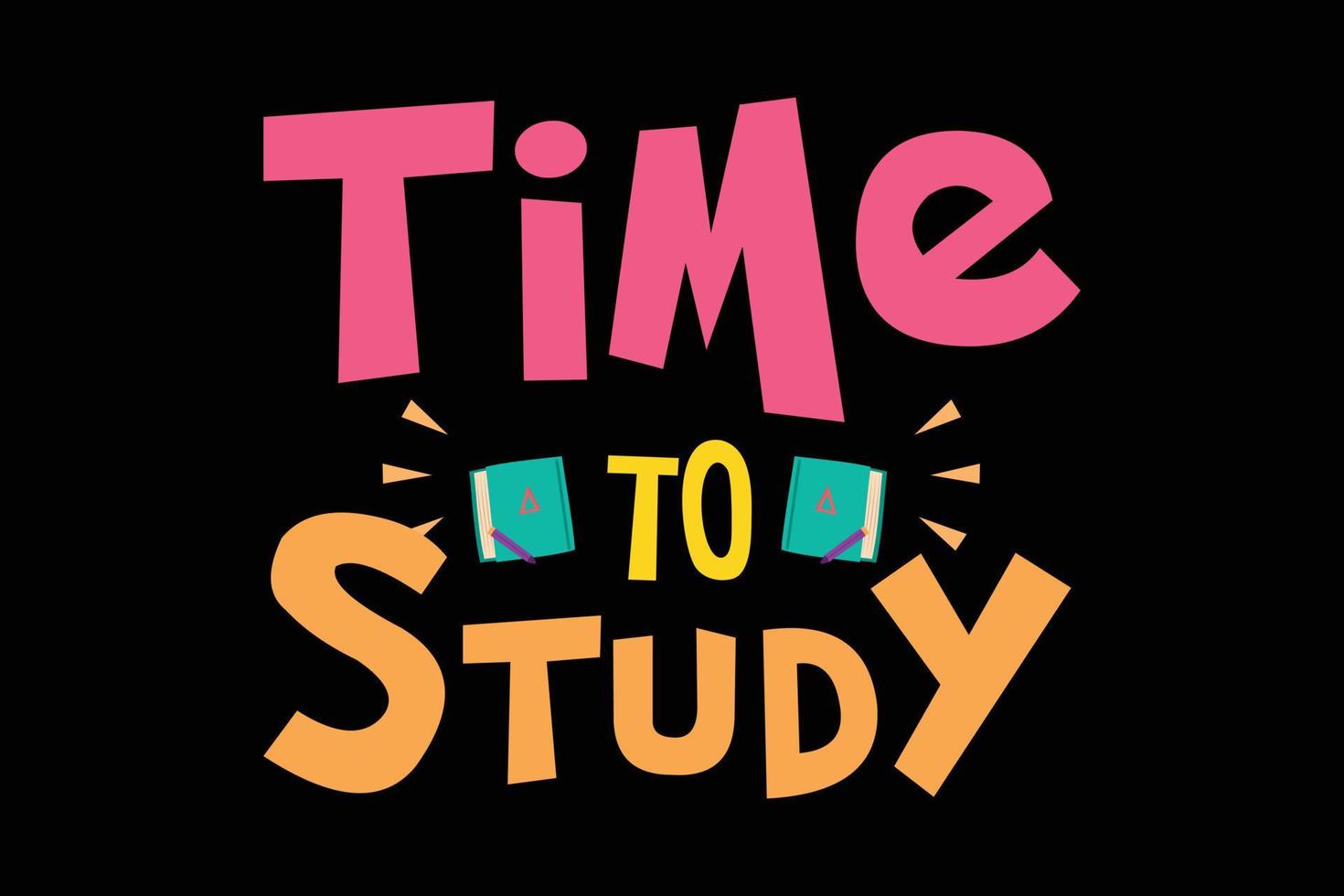 Time to study typography back to school t-shirt design. vector