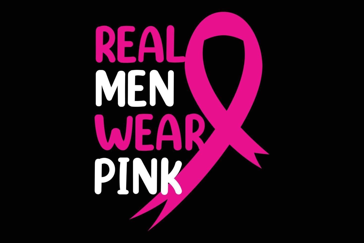 los hombres reales usan un diseño de camiseta rosa. vector