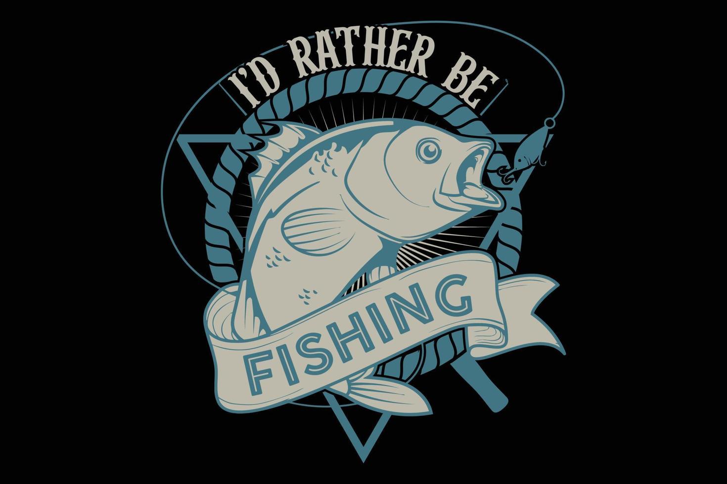I had rather be fishing t shirt design. vector