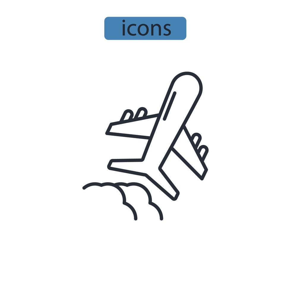 iconos de avión símbolo elementos vectoriales para web infográfico vector