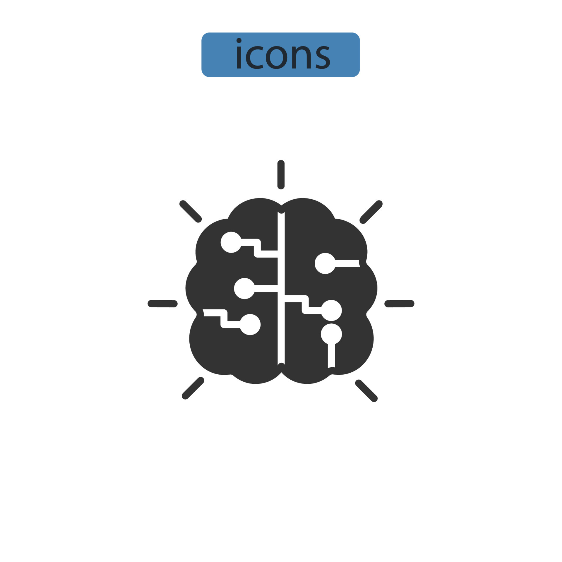 machine learning icons symbol vector elements for infographic web ...