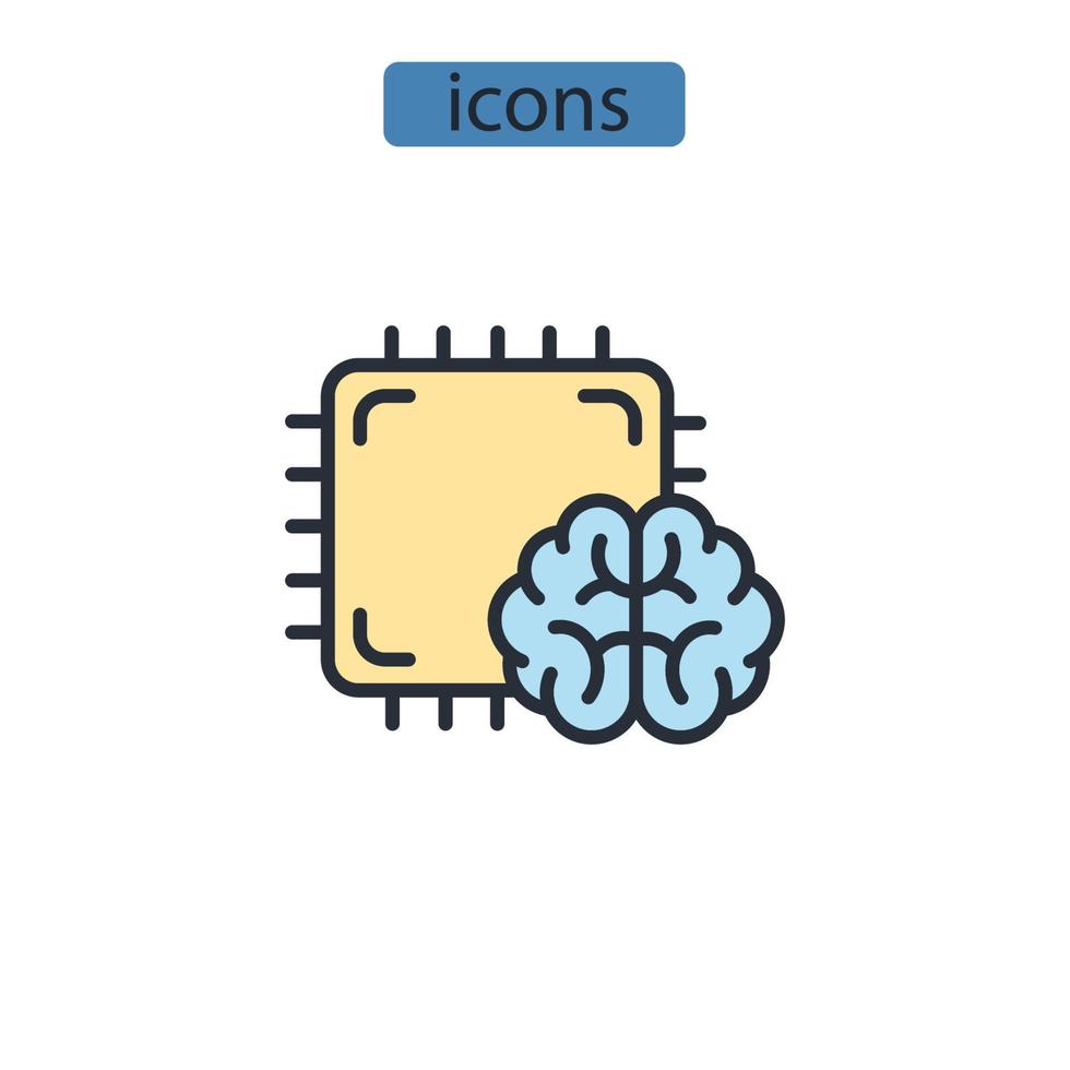 artificial intelligence icons  symbol vector elements for infographic web