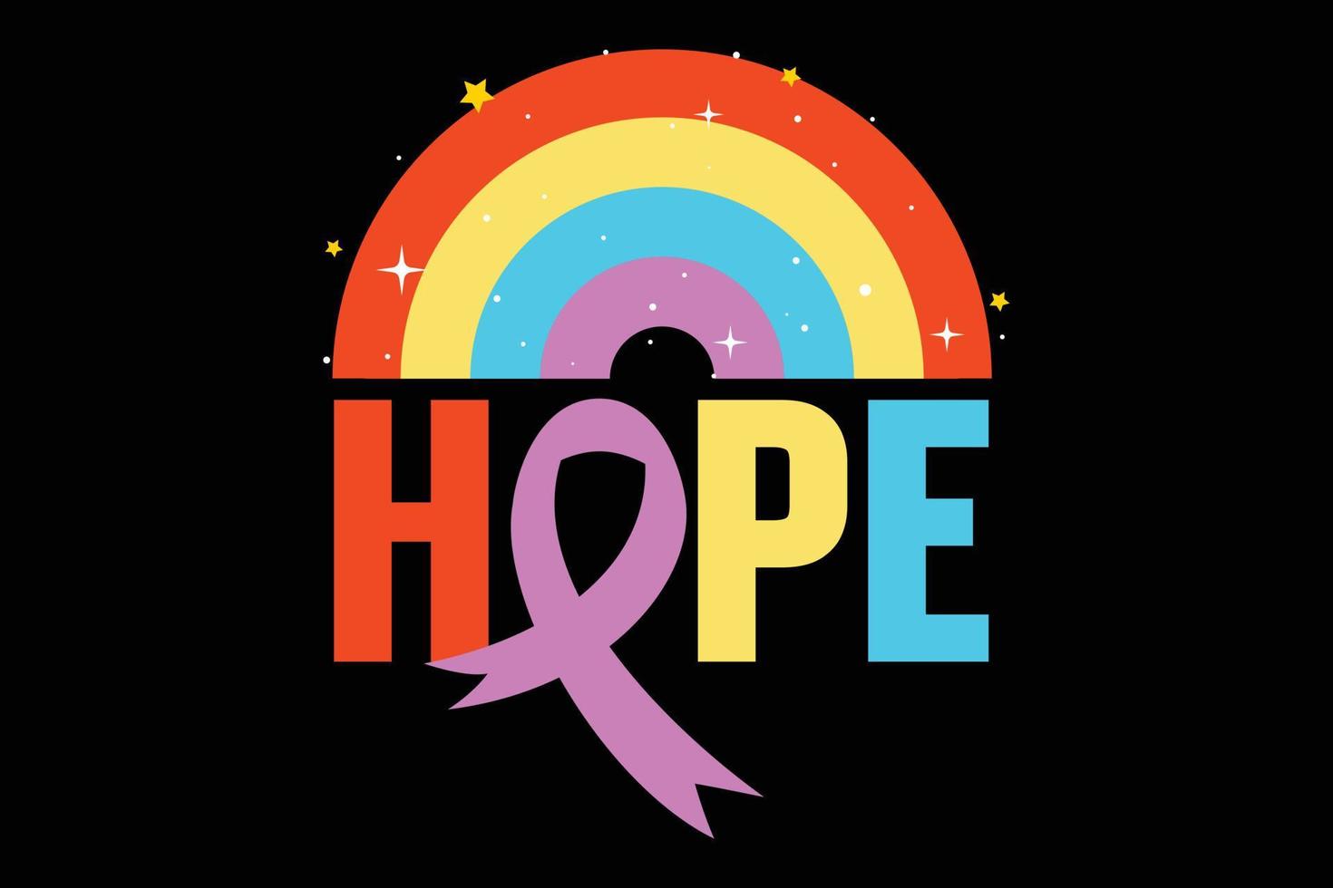 Hope breast cancer t-shirt design. vector