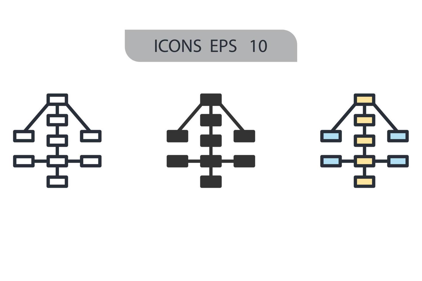 iconos de árbol de decisión símbolo elementos vectoriales para web infográfico vector