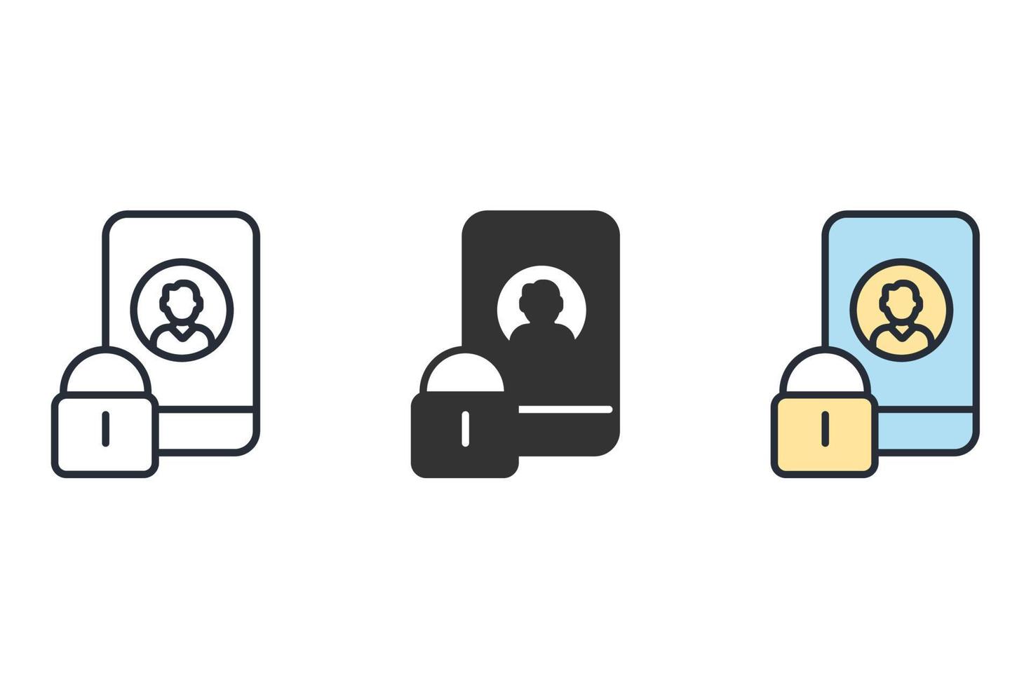 Privacy icons  symbol vector elements for infographic web