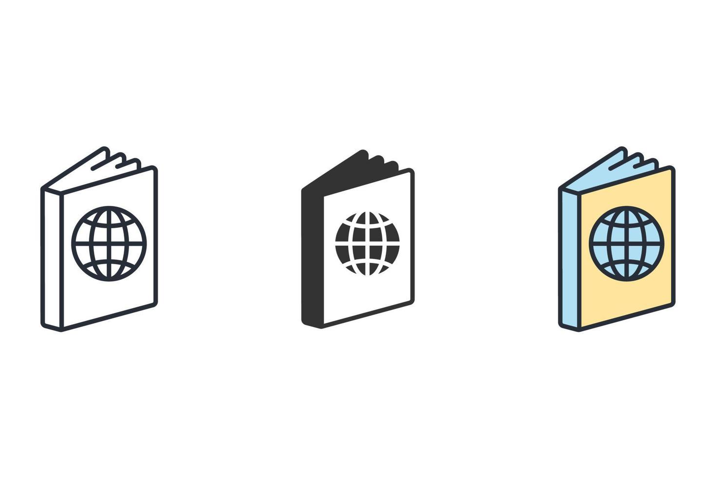 passport icons  symbol vector elements for infographic web