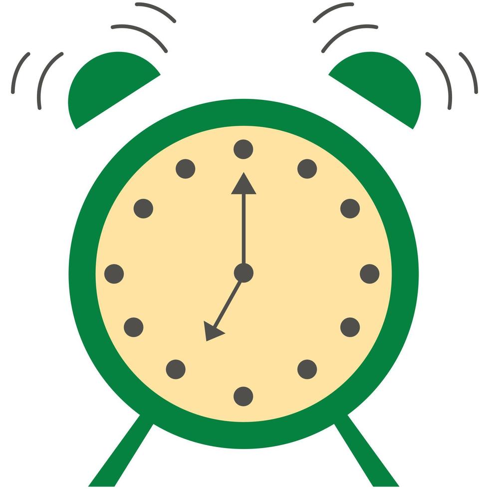 Green alarm clock vector illustration