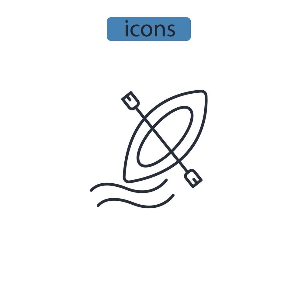 Canoe icons  symbol vector elements for infographic web