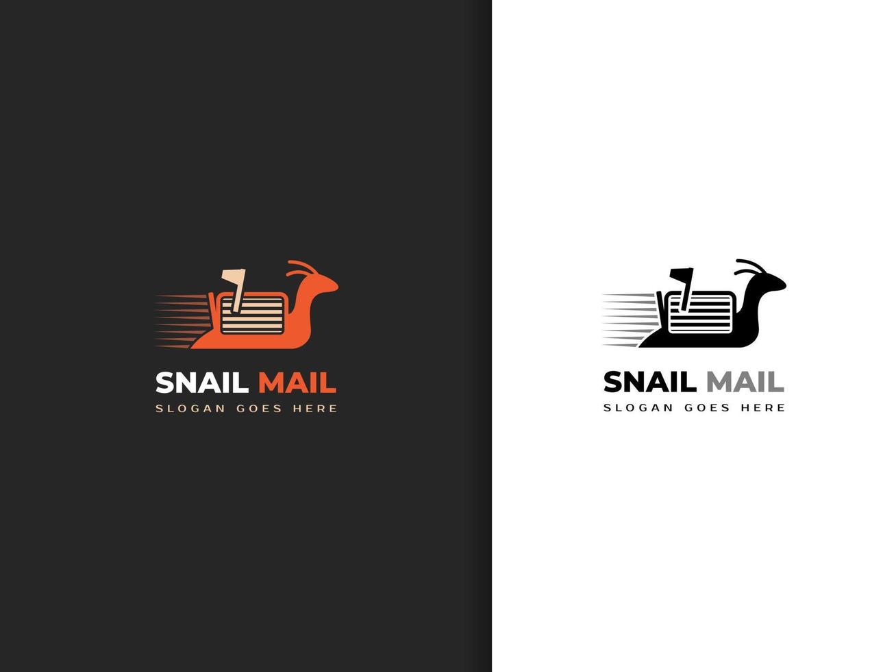 Snail mail, illustration design of a snail and a speeding mailbox vector