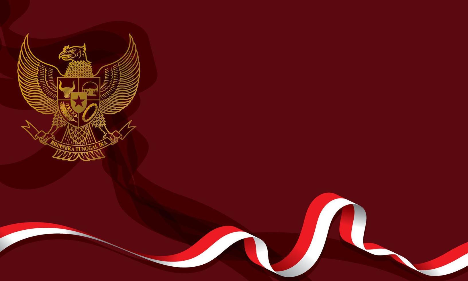 background with the theme of the independent Indonesian flag and the garuda vector