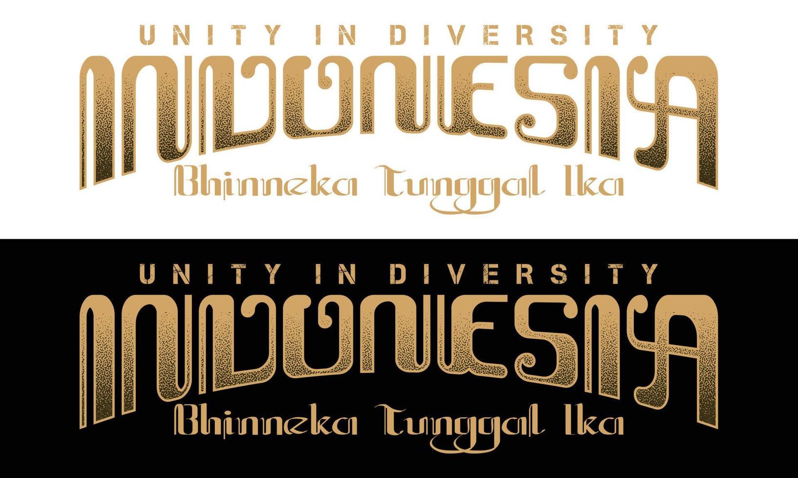illustration indonesian bhineka Tunggal ika concept typography vector