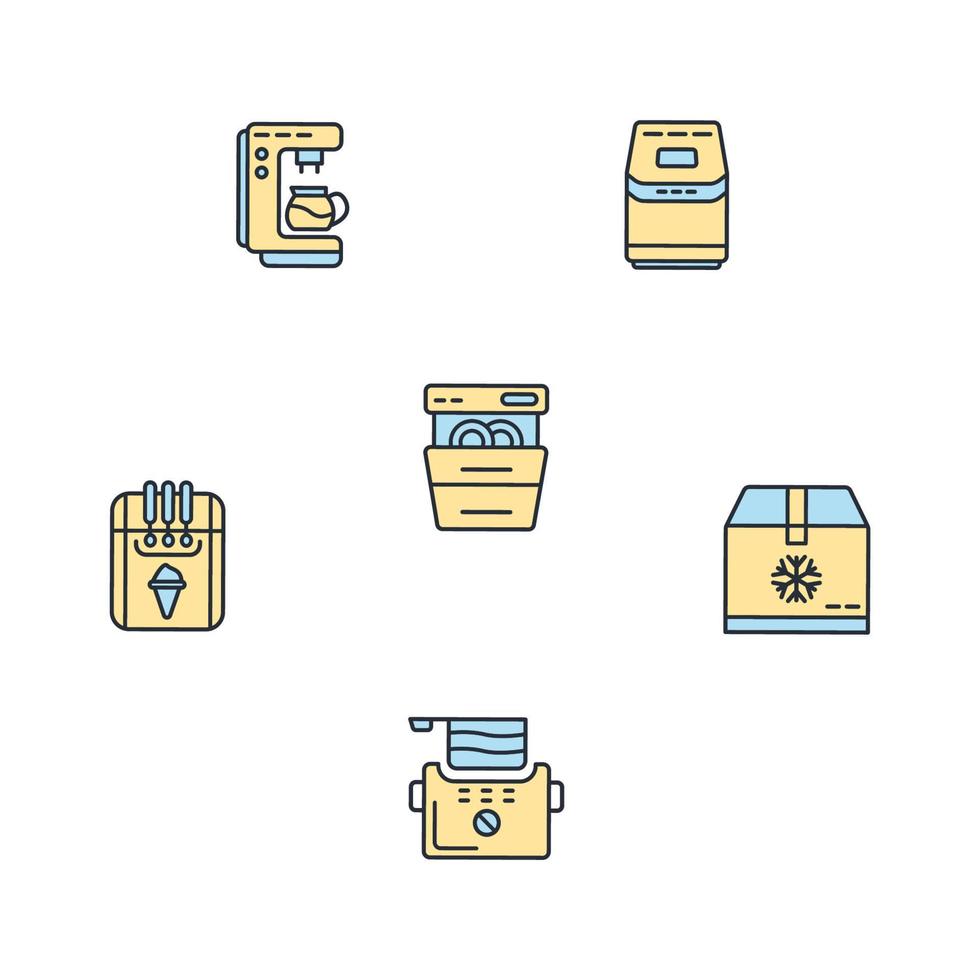 electrodomésticos de cocina iconos símbolo elementos vectoriales para infografía web vector