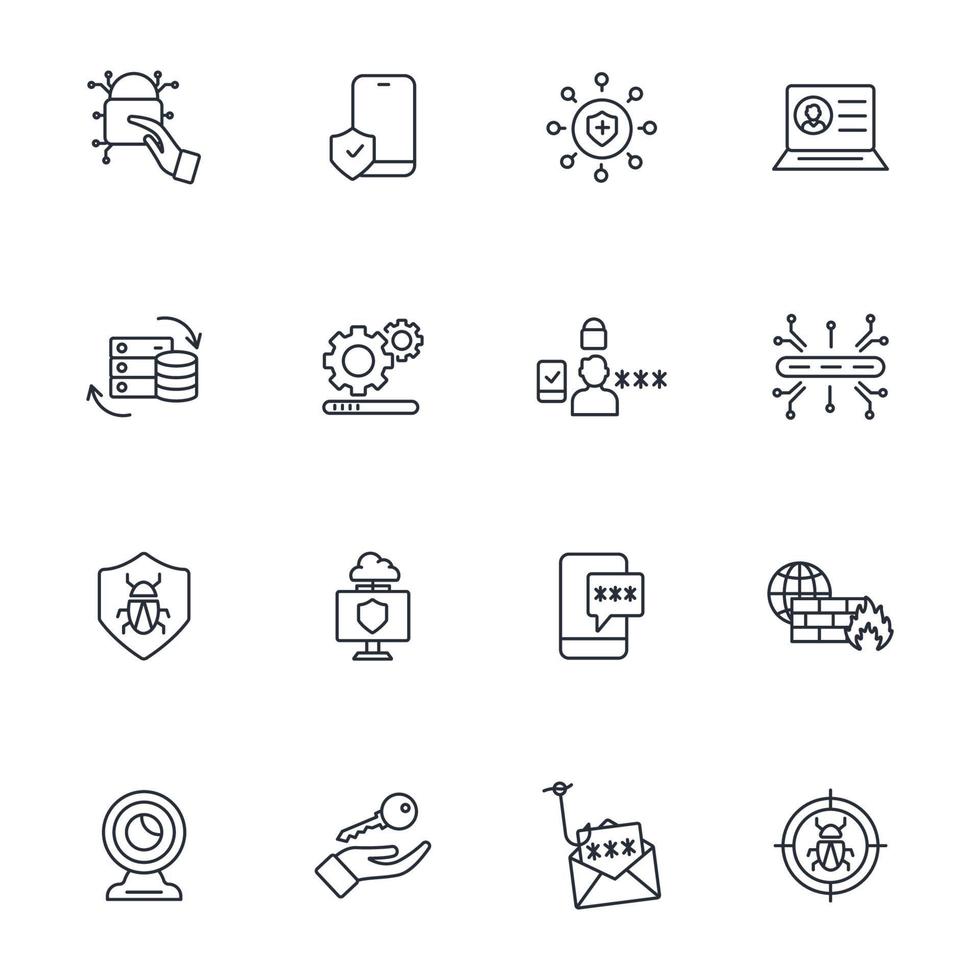 Cybersecurity icons set . Cybersecurity pack symbol vector elements for infographic web