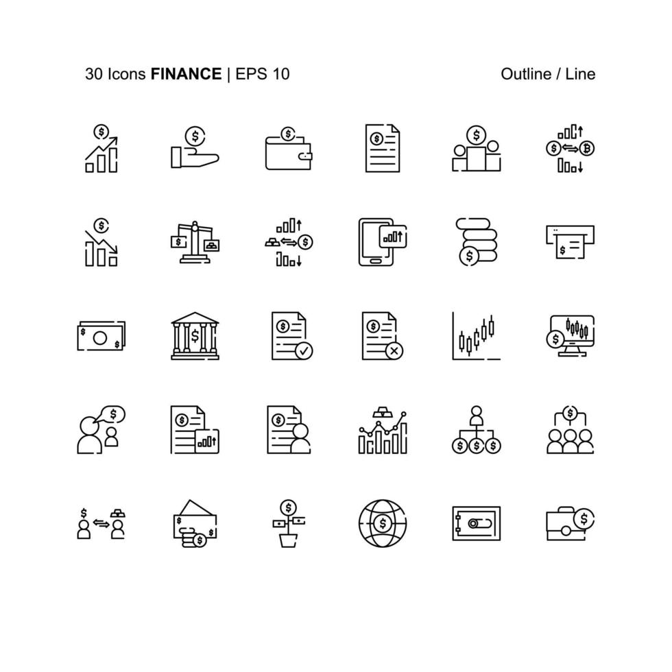 iconos temáticos de finanzas vector