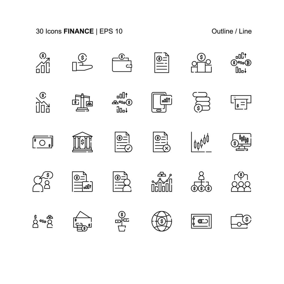Finance themed icons free vector