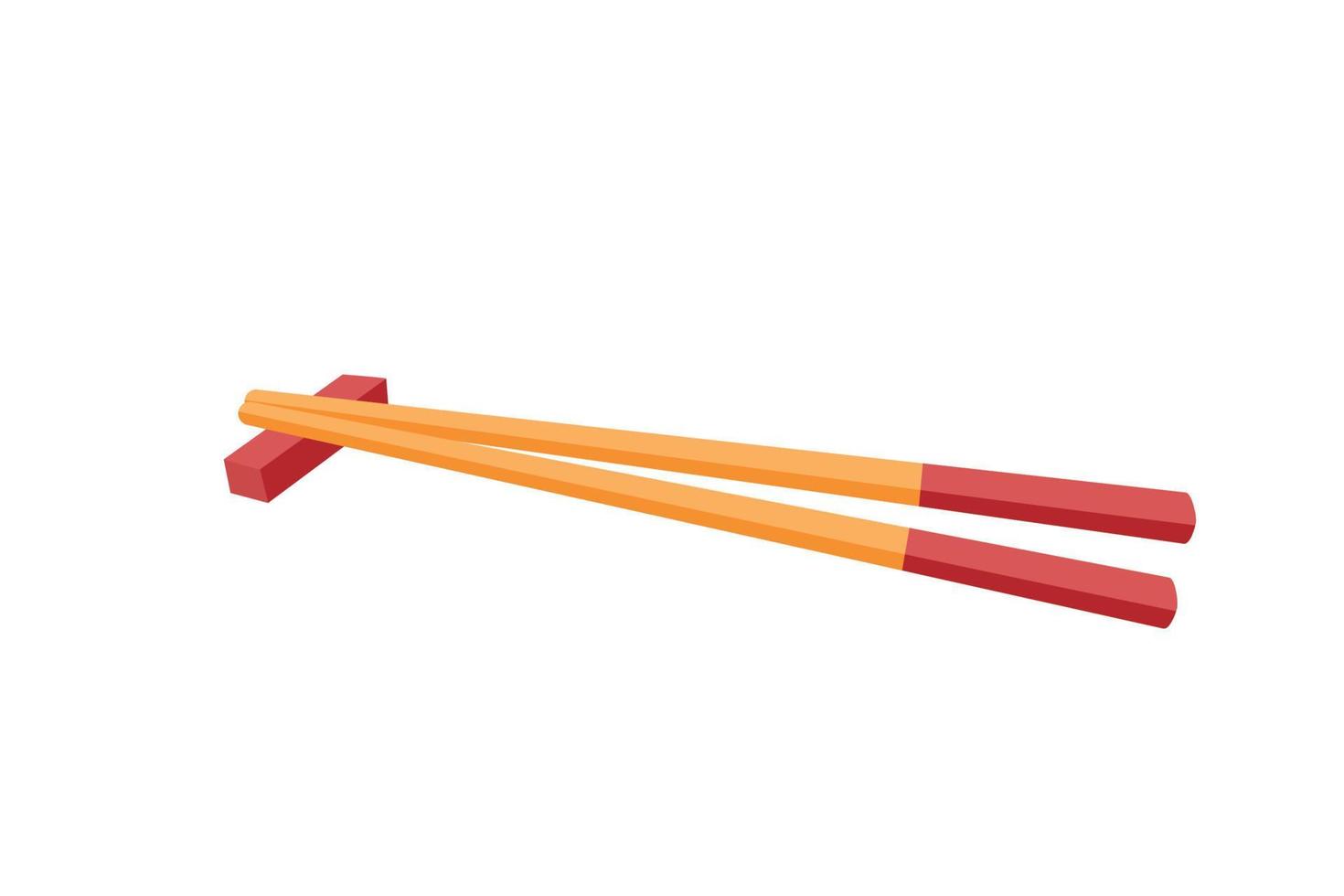 Bamboo chopsticks. Vector cartoon illustration.