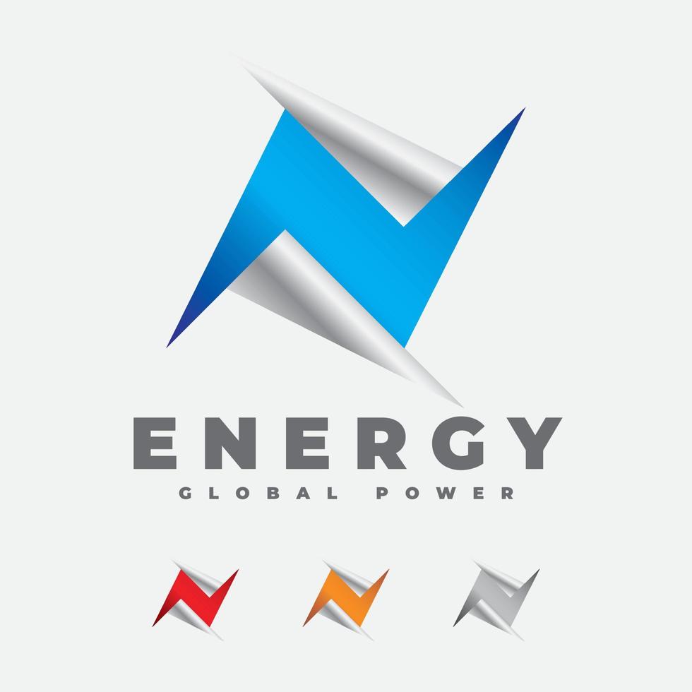 Power and Paper Folding N Logo vector