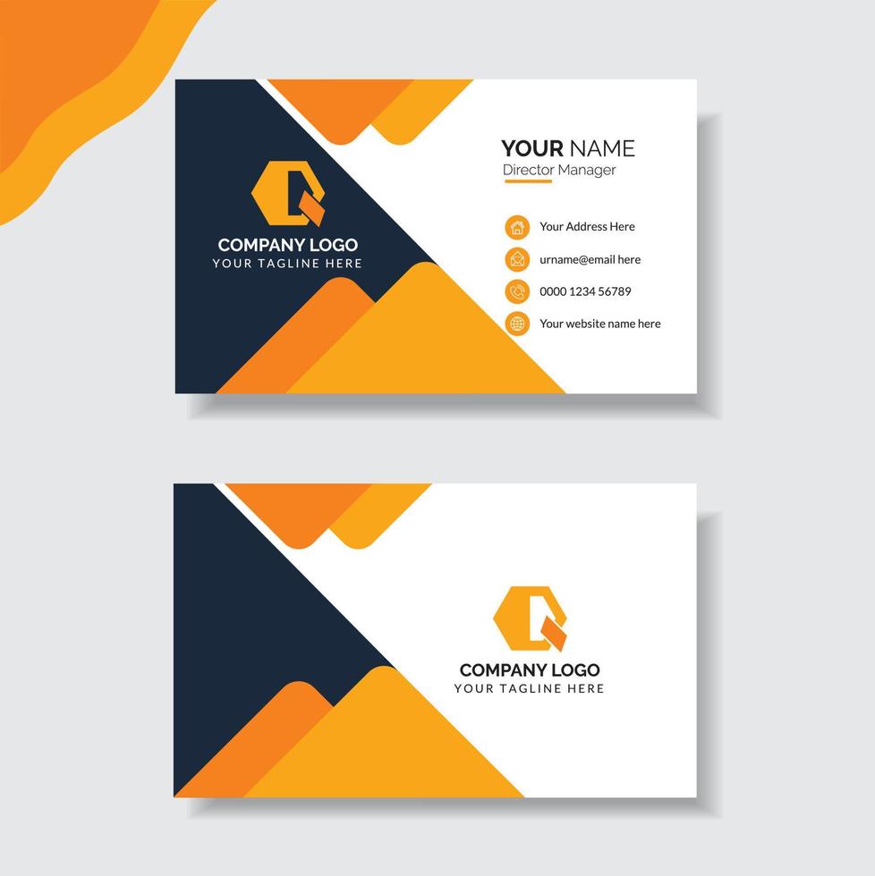 Professional  Orange Color corporate card template vector