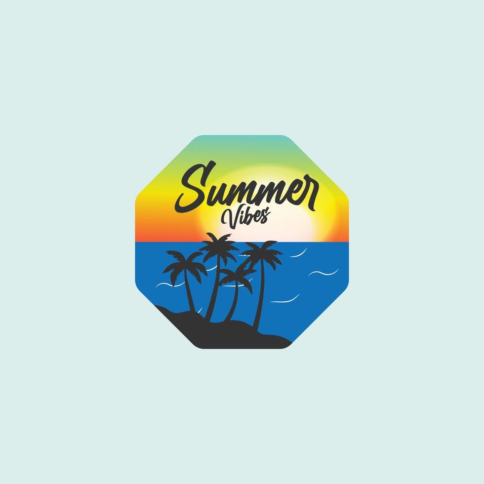 summer vibes merchandise silhouette t-shirt design.Summer logo icon template vector image