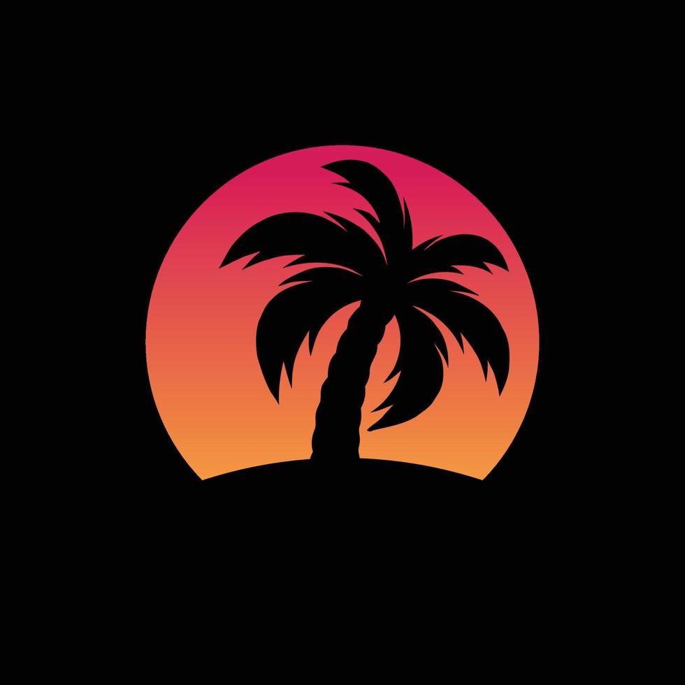 Palm tree summer logo template vector illustration