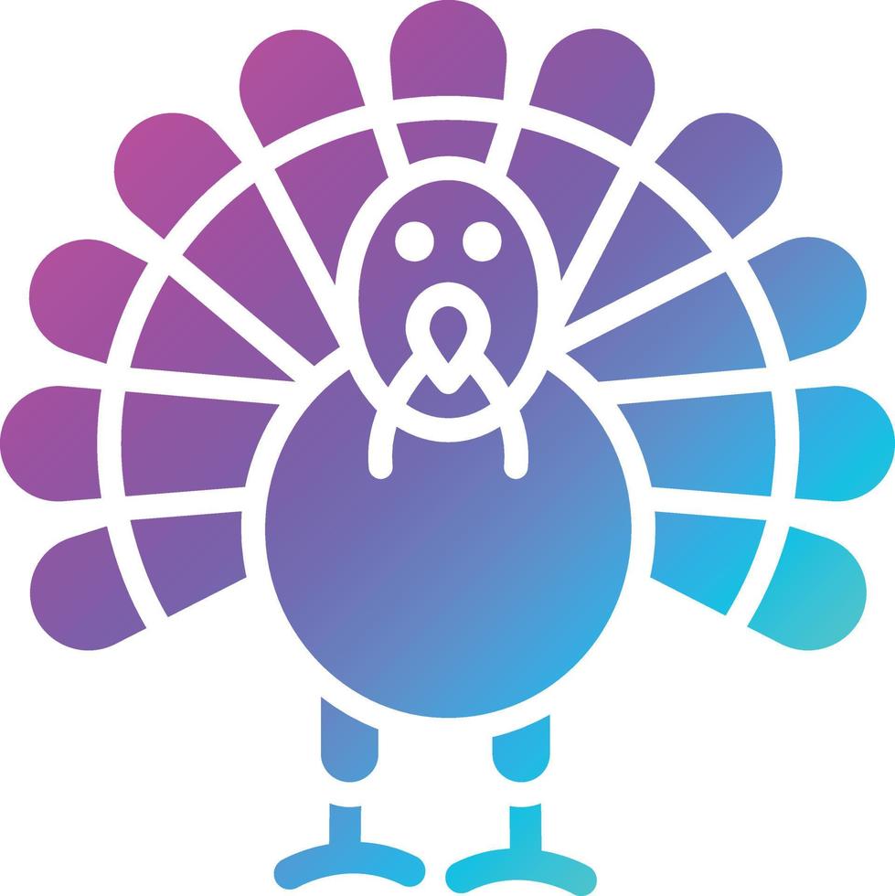 ilustración de diseño de icono de vector de pollo de pavo