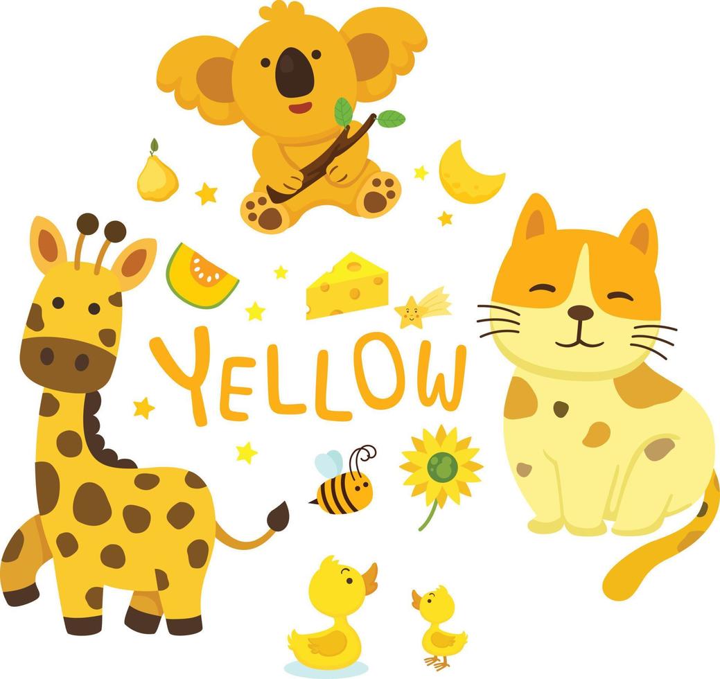 Ilustración del vector de grupo amarillo de color aislado