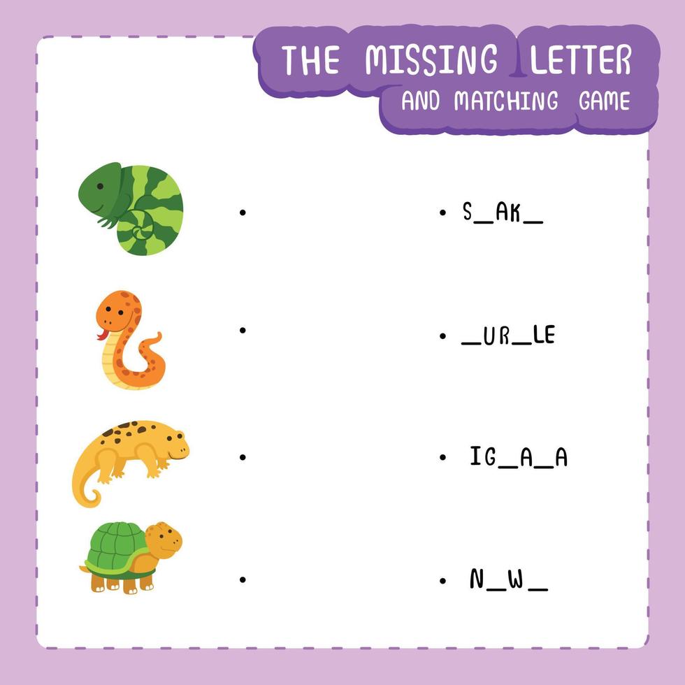 The missing letter and matching game vector