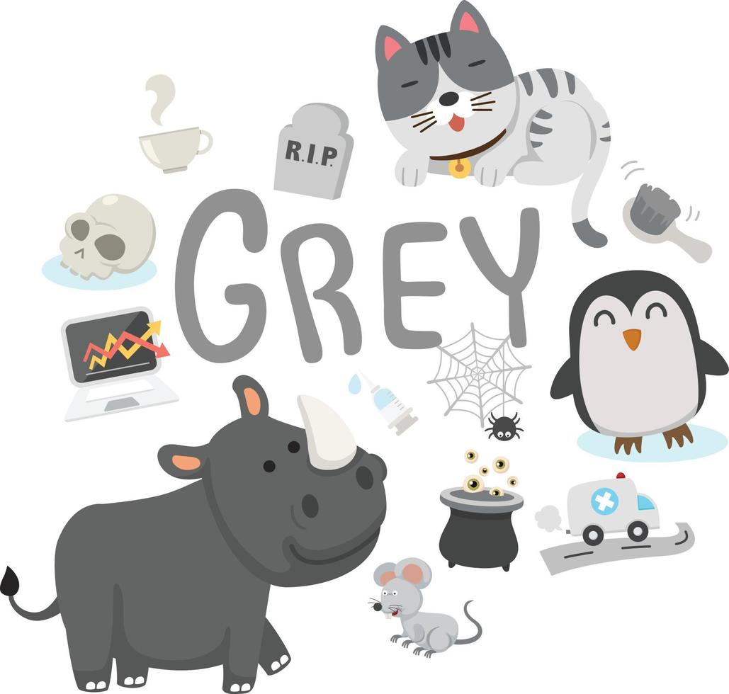 Illustration of isolated color grey group vector