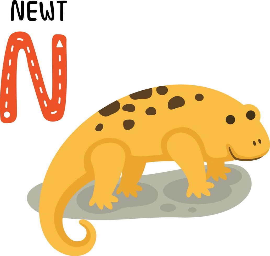 Illustration Isolated Animal Alphabet Letter N-Newt vector
