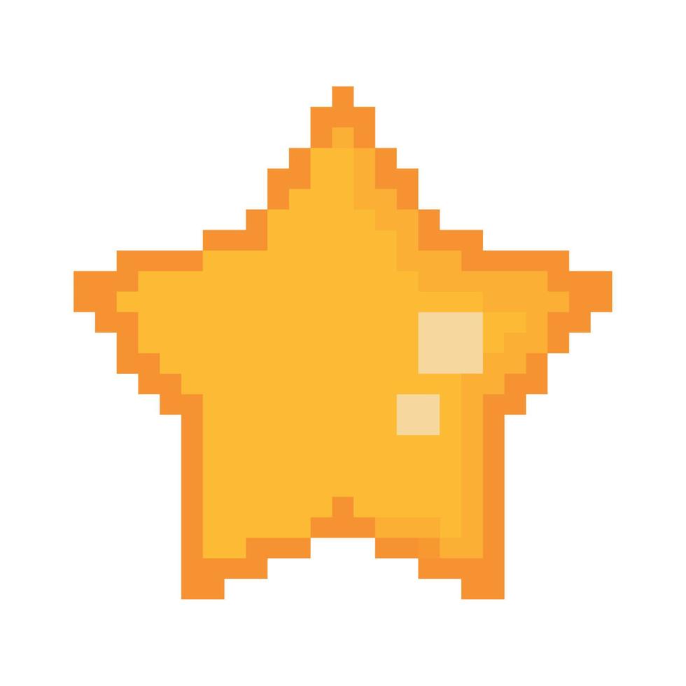 gold star pixel vector