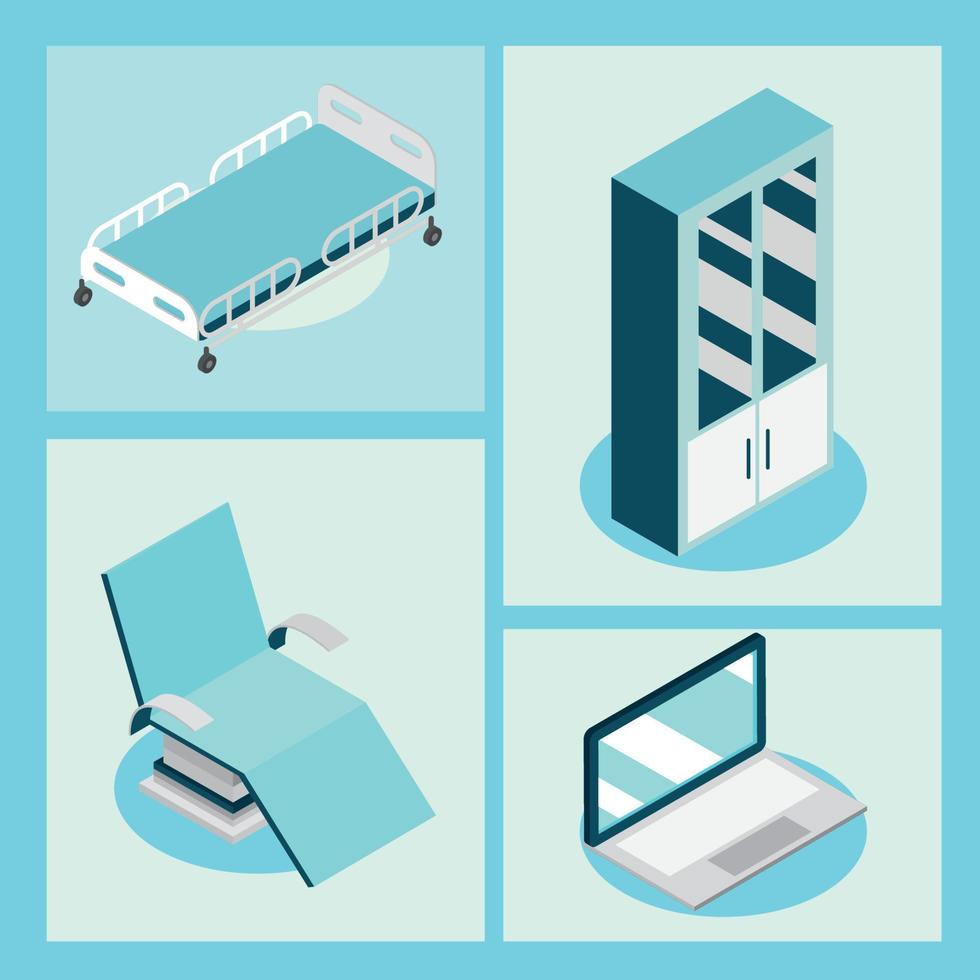 medical equipment icons vector