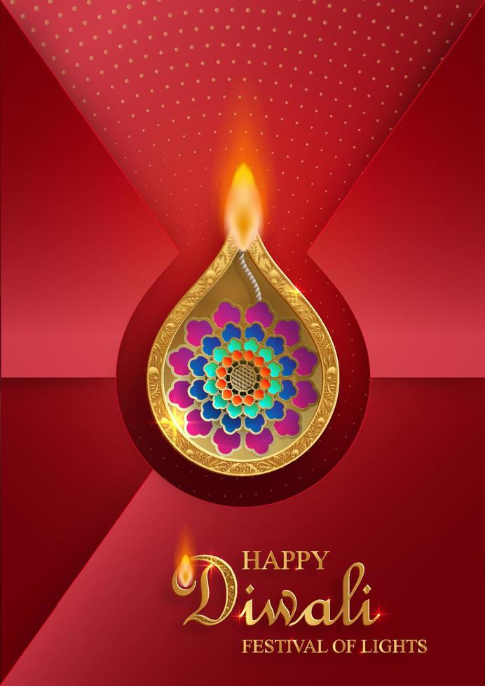 Festive Diwali and Deepawali card. The indian festival of lights vector