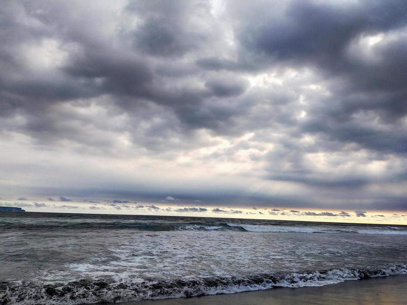 beach the sun has set ocean relaxation photo