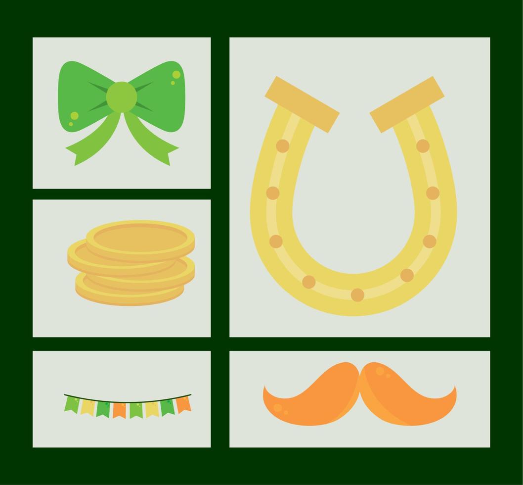 conjunto de iconos día de san patricio vector