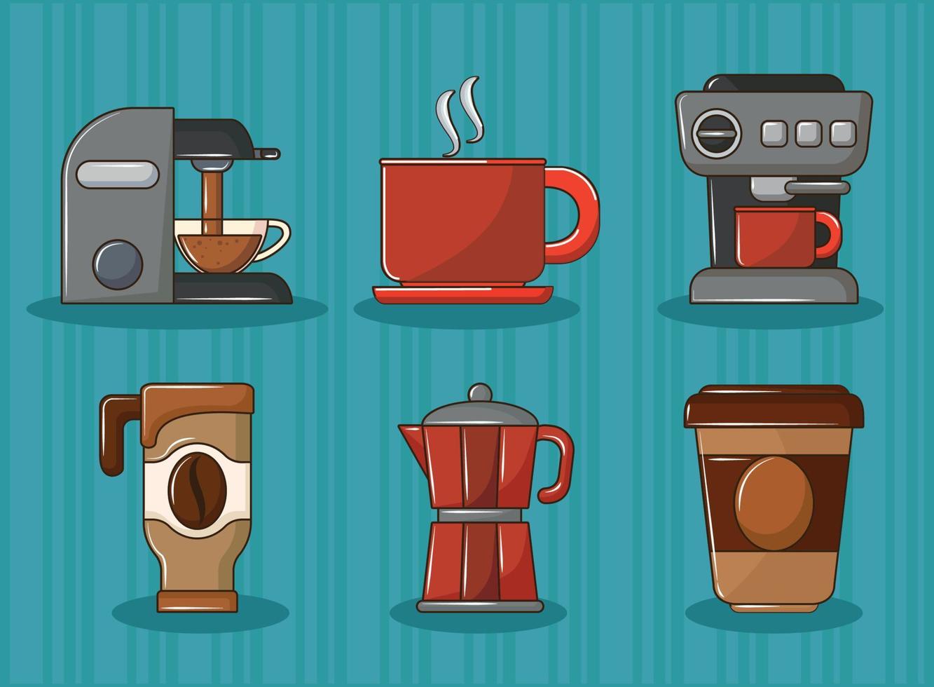 set of coffee vector